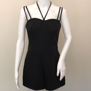 Bebe Black Multi-Strap Romper